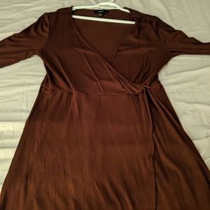 Forever 21 burgundy faux wrap dress